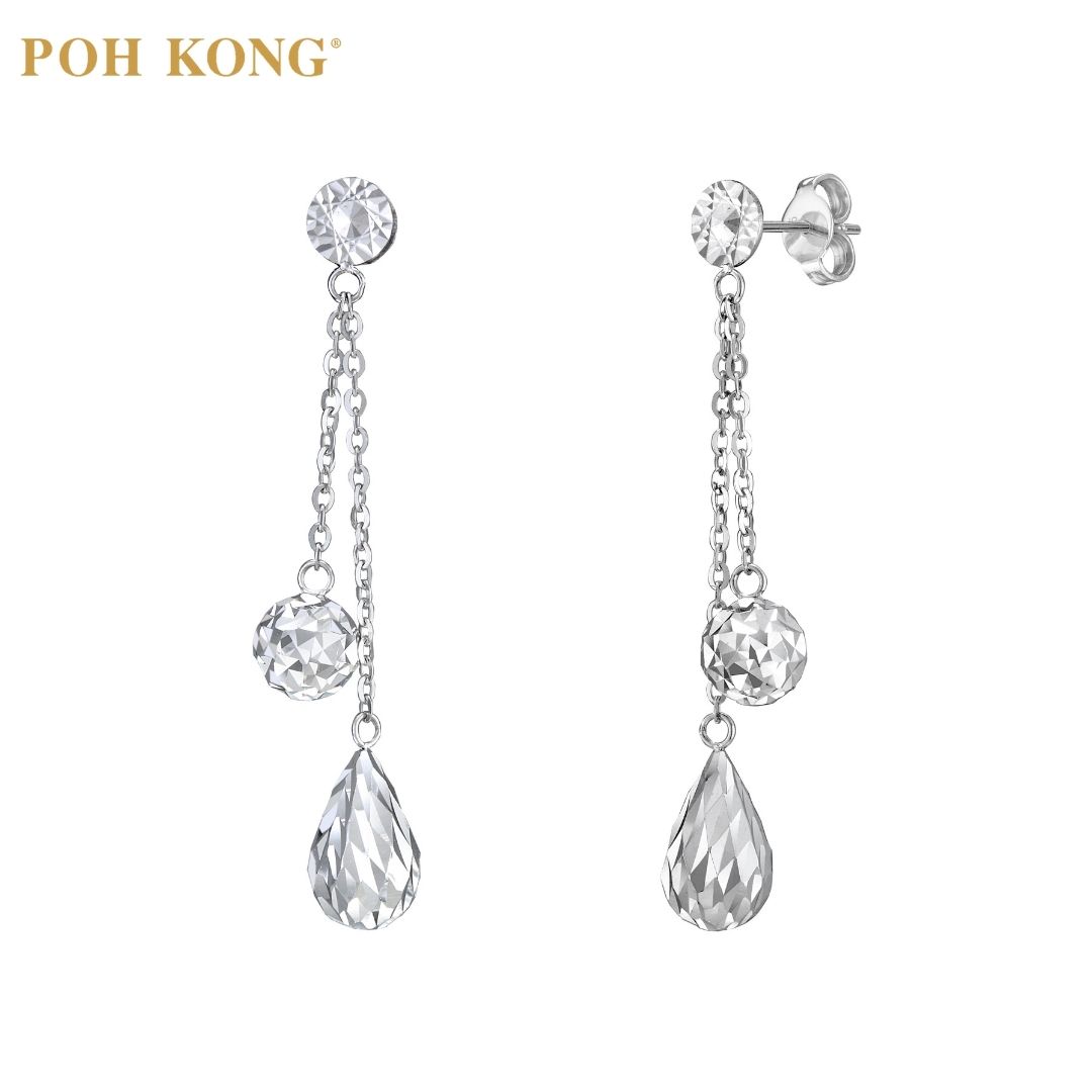 750/18K White Gold Earrings - Poh Kong