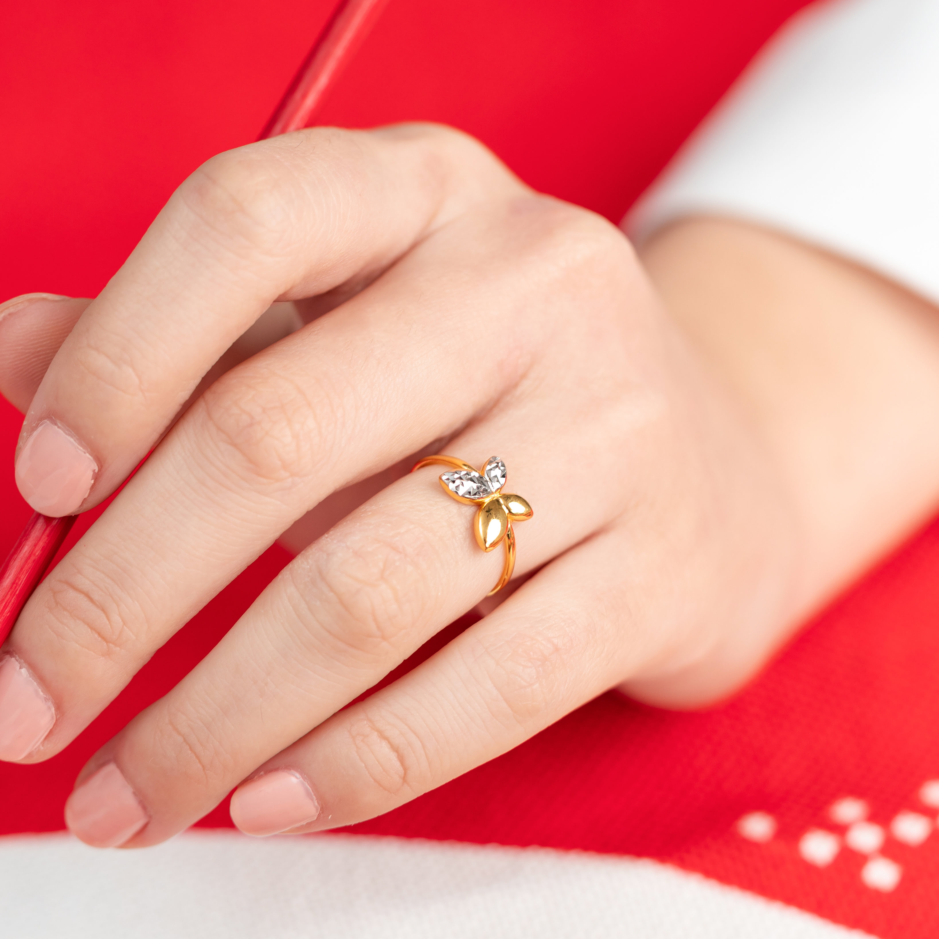 Gem O Sparkle 925 Sterling Silver Rose Gold Plated Butterfly Design Ring  Adjustable Finger Ring For Women Girls (Gifts) - Gem O Sparkle