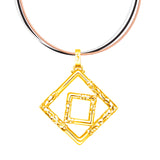 POH KONG 916/22K Gold Tranz With Double Square Shape Pendant