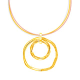 POH KONG 916/22K Gold Tranz Classic Circles Pendant & Bangle