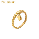 POH KONG 916/22K Cincin Manik Emas Kuning Empat Daun