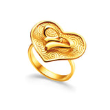 Happy Love Intertwined Hearts Ring