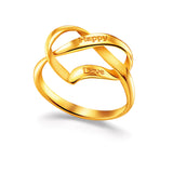 Happy Love Intertwined Hearts Ring