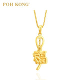 916/22K Yellow Gold Auspicious Fortune Pendant