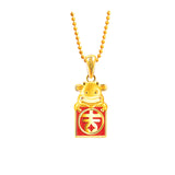 Golden Ox of Fortune Pendant