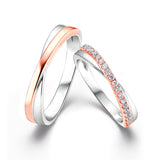 Love Collection Diamond with Rose & White Gold Couple Rings