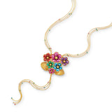 916/22K Yellow Gold Bombay Enamel Flower Necklace