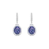 750/18K White Gold Tanzanite With Diamond Earrings