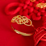 Happy Love Intertwined Hearts Ring