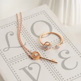 Rose Gold Key Pendant & Lock Ring