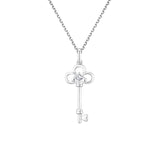 750/18k White Gold Diamond Key Pendant