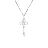 750/18k White Gold Diamond Key Pendant