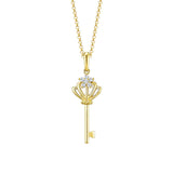 750/18k Yellow Gold Diamond Key Pendant