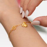 916/22k Auspicious Lucky Bunny Bracelet