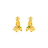 916/22K Yellow Gold Imported Earrings