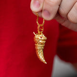 916/22k Auspicious Supreme Dragon Fang Pendant