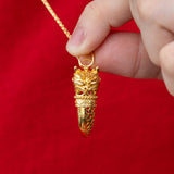 916/22k Auspicious Supreme Dragon Fang Pendant