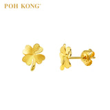 POH KONG 916/22K Yellow Gold Tranz Nature Collection Flower Earrings