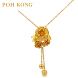 POH KONG 916/22K Gold Happy Love Enchanted Roses Necklace