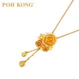 POH KONG 916/22K Gold Happy Love Enchanted Roses Necklace