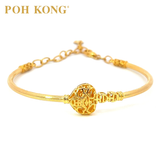 POH KONG 916/22K Yellow Gold Happy Love Endless Happiness Bangle