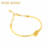 POH KONG 916/22K Yellow Gold Happy Love Endless Happiness Bangle