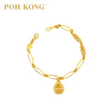 POH KONG 916/22K Yellow Gold Happy Love Round Shape Double Happiness Bracelet