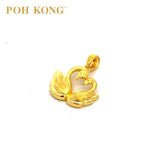 POH KONG 916/22K Yellow Gold Happy Love Swans In Love Pendant (2018)