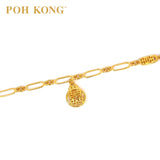 POH KONG 916/22K Yellow Gold Happy Love Round Shape Double Happiness Bracelet