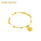 POH KONG 916/22K Yellow Gold Happy Love Round Shape Double Happiness Bracelet