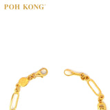 POH KONG 916/22K Emas Kuning Happy Love Bentuk Bulat Gelang Kebahagiaan Berganda (2023)