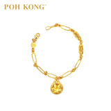 POH KONG 916/22K Emas Kuning Gelang Happy Love Lily