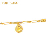 POH KONG 916/22K Emas Kuning Gelang Happy Love Lily