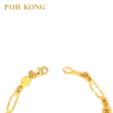 POH KONG 916/22K Emas Kuning Gelang Happy Love Lily