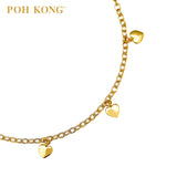 POH KONG 916/22K Yellow Gold Happy Love Heart Bracelet