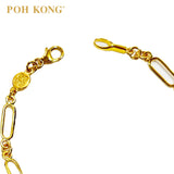 POH KONG 916/22K Yellow Gold Happy Love Endless Happiness with FU Pendant Bracelet