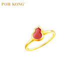 POH KONG 916/22K Auspicious Lucky Red Gourd Charm Ring