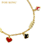 POH KONG 916/22K Gold Auspicious Four Suits Of Poker Cards Bracelet