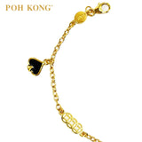 POH KONG 916/22K Gold Auspicious Four Suits Of Poker Cards Bracelet