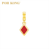 POH KONG 916/22K Auspicious Gold Red Diamond Charm Pendant