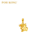 POH KONG 916/22K Yellow Gold Auspicious Golden Dragon Blessings Pendant