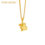 POH KONG 916/22K Yellow Gold Auspicious Golden Dragon Blessings Pendant