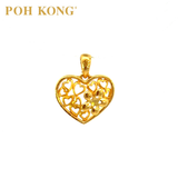 POH KONG 916/22K Gold Anggun Love and Flower Pendant (L)