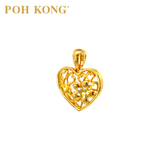 POH KONG 916/22K Gold Anggun Love and Flower Pendant (L)