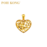 POH KONG 916/22K Gold Anggun Love and Flower Pendant (L)