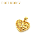 POH KONG 916/22K Gold Anggun Love and Flower Pendant (L)