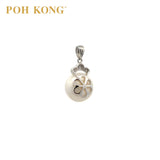 POH KONG 585/14K White Gold Pearl With Diamond Crown Pendant