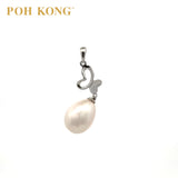 POH KONG 375/9K White Gold Butterfly Pearl Pendant