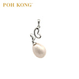 POH KONG 375/9K White Gold Butterfly Pearl Pendant