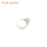 POH KONG 585/14K White Gold Pearl With Diamond Classic Pendant